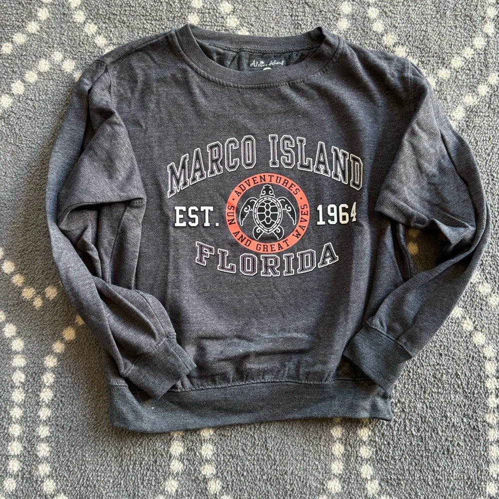 Gray Marco Island Vacation Crewneck Sweatshirt - SMALL